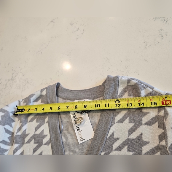 Kathy Ireland Long Sweater Houndstooth Cardigan Sweater Dress Womens Plus 2X - Picture 2 of 16